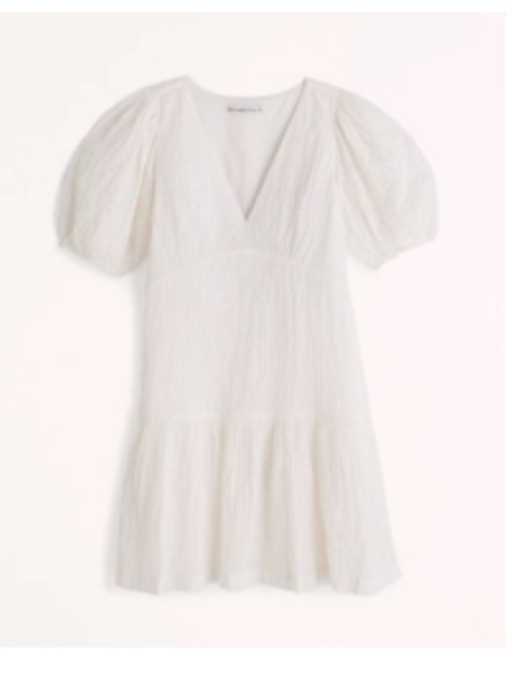 Abercrombie Cream Puff Sleeve V-Neck Mini Dress